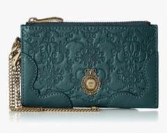 美品 アナスイ 箱 タグ付き長財布 グリーン アナスイ ANNA SUI ルーミー ラウンドファスナー長財布
