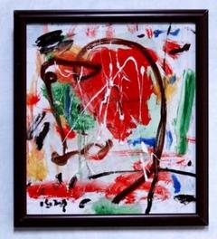 抽象画 現代アート 「彩-32」 色紙に油彩の抽象画 - メルカリ