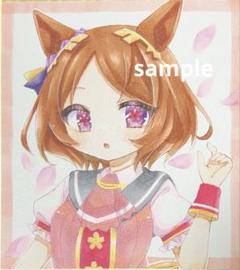 手描きイラスト ウマ娘 サクラローレル 小色紙