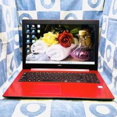 快速SSD256GB☆大人気赤ノートパソコン♡嬉しいカメラ付♪Windows11