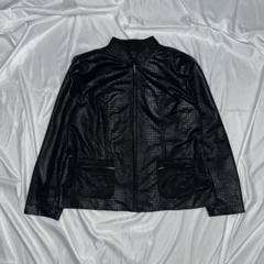 vintage crocodile no collar jacket