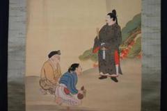【真作】中山秋湖/養老勅使図/掛軸/名家伝来/U-648 J 真作】中山秋湖/養老勅使図/掛軸/名家伝来/U-648 J