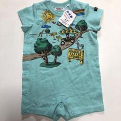 新品　ミキハウス 70 ダブルB 半袖　ロンパース サファリツアーズ　刺繍