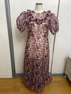 【新品タグ付】Shrimps コットン ミニワンピース 刺繍 オーガンザパネル 新品タグ付】Shrimps コットン ミニワンピース 刺繍 オーガンザ
