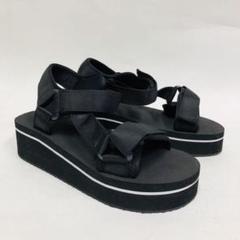 スポーツサンダル M 黒 ブラック 厚底