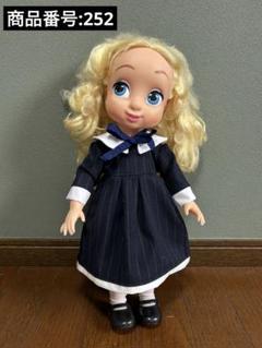 ハンドメイド ドール服 襟付きワンピース リボンあり 着せ替え