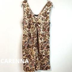 【CARENNA】花柄 ベルベット ノースリーブ チュニック