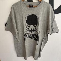 Stussy スカルプリント Tシャツ Lサイズ グレー