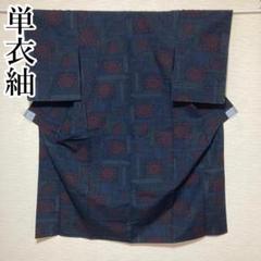 KA639 単衣 紬 身丈153cm 正絹 単衣着物