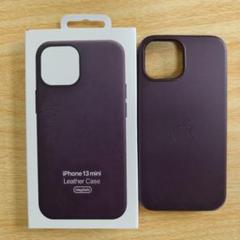 【新品未使用】iPhone 13 mini 純正レザーケース ダークチェリー Apple アップル 純正品 iPhone 13 mini レザーケース ダーク