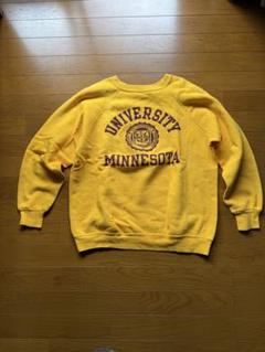 Champion ミネソタ大学 L イエロー スウェット　バータグ Champion ミネソタ大学 L イエロー スウェット バータグ
