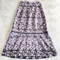 ✨極美品✨【トッカ】ロングスカート　Aライン　刺繍　花柄　チュール　サイズ0