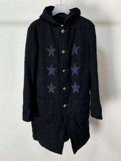 ヨウジヤマモトプールオム 06AW スター刺繍 ウールフードコート ヨウジヤマモトプールオム 06AW スター刺繍 ウールフードコート