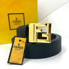 美品　FENDI　フェンディ　ベルト　ゴールドバックル フェンディ FENDI FF BELT ベルト レザー ズッカ ロゴ バックル