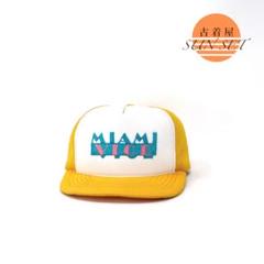 90s 韓国製 マイアミ ビンテージ メッシュ キャップ リゾート 刺繍 古着