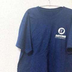 DEVINE ヴィンテージ　メンズ　Tシャツ　ネイビー　プリント　古着