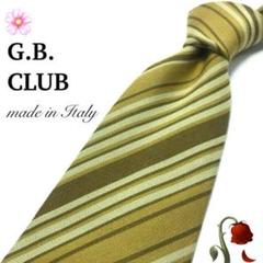 【極美品】G.B.CLUB ネクタイ ストライプ ホワイト イエロー