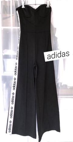 【希少】adidas ジャンプスーツ オーバーオール 黒 希少】adidas アディダス つなぎ 半袖 オールインワン M 黒赤
