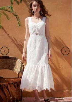 Estella.K 前開き総レースシャツワンピース 白 フリーサイズ フレア 白シャツ ゆったりロングシャツワンピース カジュアルスタイル