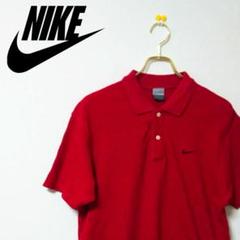 【美品】NIKE【ナイキ】ワンポイント刺繍ロゴ入り半袖ポロシャツ