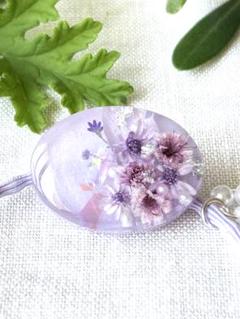 『0190』 大人可愛い♡パープル♡レジンヘアゴムハンドメイド