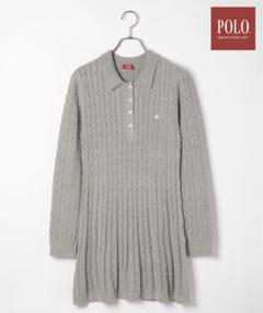 Heather×POLO グレー 長袖ワンピース Heather（ヘザー）の「【POLO BCS(ポロ・ビーシーエス
