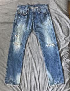 値下【希少美品】ヒステリックグラマー　ダメージ加工デニム　32inch SP加工スリムデニムパンツ|HYSTERIC GLAMOUR WOMEN | HYSTERIC