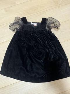 ZARA ワンピース　ベロア　チュール