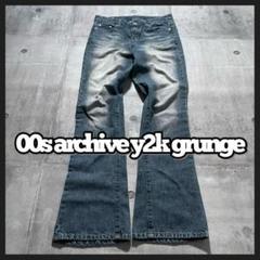 00s archive flare jeans fade python y2k - メルカリ