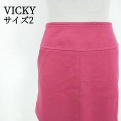 【美品】 ビッキー ストレッチ 金色四角ボタン ウール ミニタイトスカート 2のサムネイル