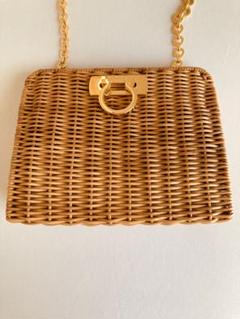 フェラガモ⭐︎ラタン籐バッグ VINTAGE FERRAGAMO/フェラガモ】 Gancini ラタンショルダー