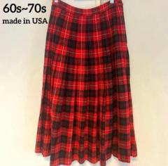 60s 70s アメリカ製　タータンチェック　スカート