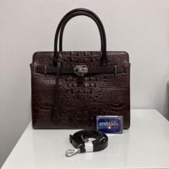 ★極美品★IBZA 2way ハンドバッグ マットクロコダイル カイマン 背ワニ 極美品 IBZA 2way ハンドバッグ マットクロコダイル カイマン 背