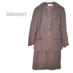 【blassport】スカートセットアップ ハウンドトゥース 千鳥柄 レトロ
