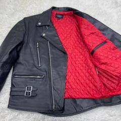 【未使用級】　HORN WARKS 赤 レザー ダブルライダースジャケット 極美品 HORN WORKS サイズLL ダブルライダース 牛革 レザー レッド