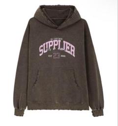 Supplier ダークグレー×ピンク ジップパーカー 中古・古着通販】SUPPLIER (サプライヤー) ジップパーカー