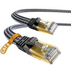 CAT8 LANケーブル 1m 40Gbps 2000MHz 高耐久メッシュ