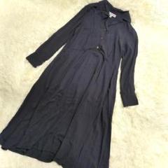 ユニクロ イネス ワンピース(M)フレア ハーフボタン プルオーバー レーヨン
