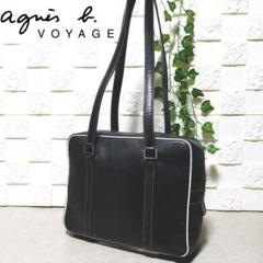 極美品✨アニエスべー ボヤージュ レザー　トートバッグ 自立型　肩掛け 美品】アニエスベー ボヤージュ レザー トートバッグ 肩掛け A4