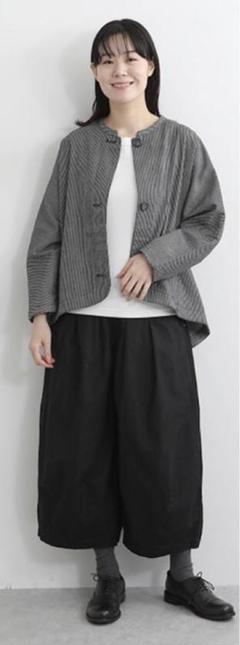 ista-ire コットンリネンウェザークロスタックバルーンパンツ(ブラック) ista-ire コットンリネンウェザークロスタックバルーンパンツ