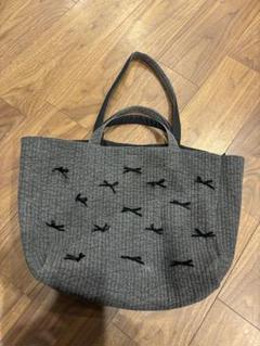 Gypsohila リボントートバッグ　Mピクニック  BLACK ジプソフィア gypsohila リボンバッグ ピクニック M