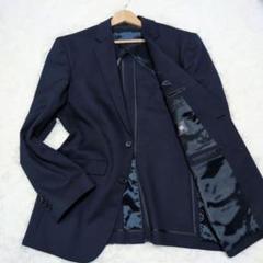 【ほぼ新品】スーツセレクト　L　サマージャケット　洗える　ストレッチ　ネイビー