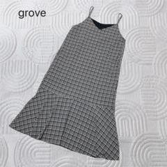 【grove】 チェック柄 フレアキャミワンピース