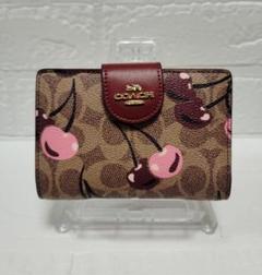 COACH コーチ レディース チェリー柄 財布 二つ折り財布