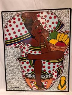 ティンガティンガ 原画 MR•MALIKITA ママアフリカ白 ティンガティンガ 原画 MR•MALIKITA ママアフリカ白