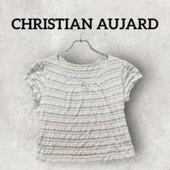 CHRISTIAN AUJARD 半袖シャツ ボーダーシャツ (9T) オレンジ
