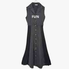 FUN ノースリーブストライプシャツワンピース3357