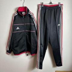 【希少】adidasジャージ上下セットアップ　刺繍ブラック　黒90s y2k L