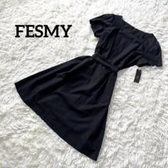 新品　タグ付き　FESMY ワンピース　15AR 黒　おしゃれ
