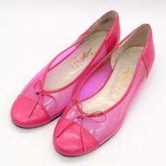 イヴ・サンローラン バレエシューズ フラットシューズ 23cm クリア　リボン